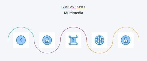 multimedia blå 5 ikon packa Inklusive media. multimedia. multimedia. media sid. internet vektor