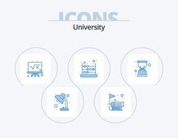 universitet blå ikon packa 5 ikon design. timme. matematik. matematik. kulram vektor