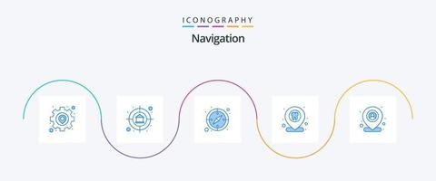 navigering blå 5 ikon packa Inklusive Karta. användare. kompass. tandläkare plats. dental plats vektor
