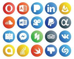 20 Social-Media-Icon-Packs, einschließlich vk tripadvisor word houzz finder vektor