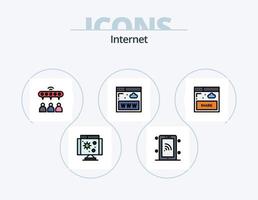 internet linje fylld ikon packa 5 ikon design. smartphone. teknologi. Ansökan. nätverk. dator vektor