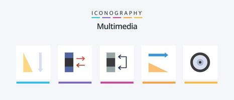 multimedia platt 5 ikon packa Inklusive . webb. tabell. mål. mobil. kreativ ikoner design vektor