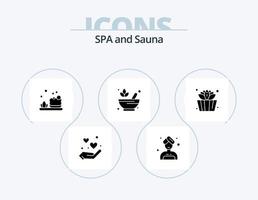 Sauna-Glyphen-Icon-Pack 5 Icon-Design. . Sauna. Reinigung. Eimer. Empfang vektor
