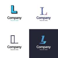 Buchstabe l großes Logo-Pack-Design kreatives modernes Logo-Design für Ihr Unternehmen vektor