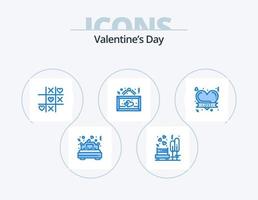 valentines dag blå ikon packa 5 ikon design. kärlek. hängande. parkera. styrelse. kärlek vektor