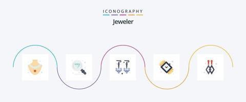 smycke platt 5 ikon packa Inklusive . dinglande örhängen. Smycken. beställnings- örhängen. Smycken vektor