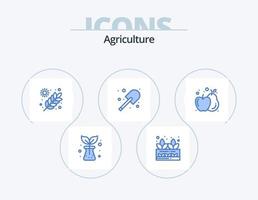 Landwirtschaft blau Icon Pack 5 Icon Design. Apfel. Landwirtschaft. Landwirtschaft. Spaten. Landwirtschaft vektor