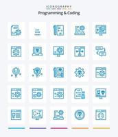 kreativ programmering och kodning 25 blå ikon packa sådan som utveckling. kodning. utveckling. programmering. utveckla vektor