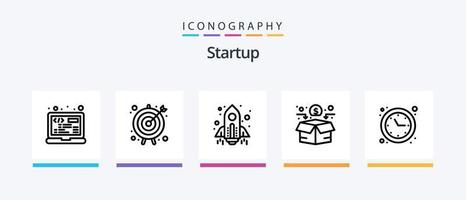 Startup Line 5 Icon Pack inklusive Wachstum. teilen. Werbung. Aktie. kreativ. kreatives Symboldesign vektor