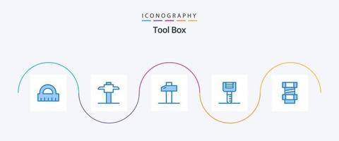 Tools Blue 5 Icon Pack inklusive . Essen. Maschinenbau. Tischler vektor