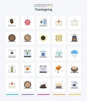 kreatives Thanksgiving 25 flaches Icon Pack wie Thanksgiving. Grüße. Kochbuch. Gruß. das Erntedankfest vektor