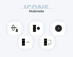 Multimedia-Glyphen-Icon-Pack 5-Icon-Design. . Netz. Sicherheit. Ziel. Handy, Mobiltelefon vektor
