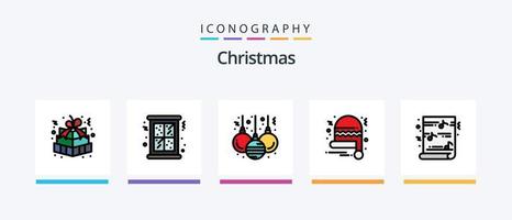 Weihnachtslinie gefüllt 5 Icon Pack inklusive Schneeflocke. Weihnachten. Hände. Winter. Weihnachten. kreatives Symboldesign vektor