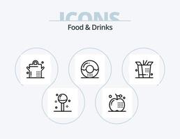 mat och drycker linje ikon packa 5 ikon design. mat. vete. mat. mat. frukt vektor