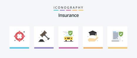 försäkring platt 5 ikon packa Inklusive . papper. försäkring. försäkring. försäkring. kreativ ikoner design vektor