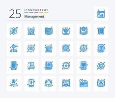 förvaltning 25 blå Färg ikon packa Inklusive förvaltning. företag. innehåll. meddelande. förvaltning vektor