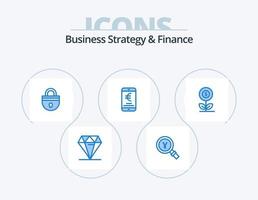 Geschäftsstrategie und Finanzierung blau Icon Pack 5 Icon Design. online. Zahlung. finden. Handy, Mobiltelefon. Sicherheit vektor