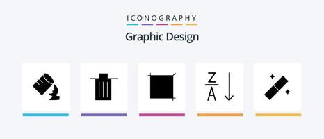 Design Glyph 5 Icon Pack inklusive . Grafik. Ernte. Design. Befehl. kreatives Symboldesign vektor