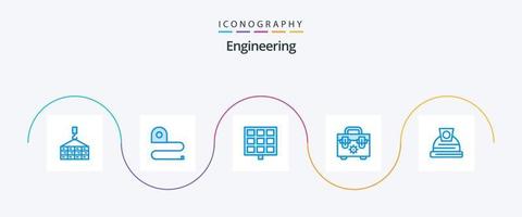 Engineering Blue 5 Icon Pack inklusive . Konstruktion. Tafel. die Architektur. Konstruktion vektor