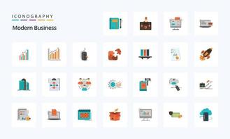 25 moderne Business-Flat-Color-Icon-Pack vektor