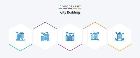 City Building 25 Blue Icon Pack inklusive Umgebung. Kologie. Gebäude. Gebäude. Gebäude vektor