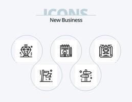 neues Business Line Icon Pack 5 Icon Design. . Globus. Hand. Fokus. Birne vektor