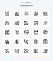 Creative Valentines Day 25 Outline Icon Pack wie Protect. Herz. Liebe. Kreis. Brief vektor