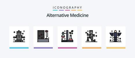 Alternative Medizinlinie gefüllt 5 Icon Pack inklusive Laufen. Übung. Medizin. Erholung. Krankenhaus. kreatives Symboldesign vektor