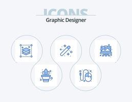 grafisk designer blå ikon packa 5 ikon design. design. grafisk. kopia skikten. design. kreativ vektor