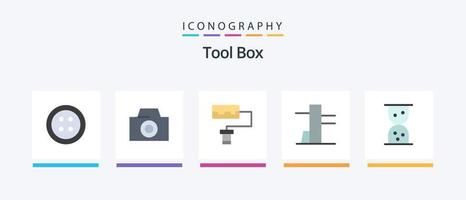 Tools Flat 5 Icon Pack inklusive . Sanduhr. kreatives Ikonendesign vektor