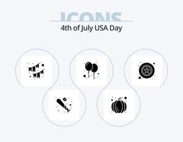 USA glyf ikon packa 5 ikon design. män. dag. amerikansk. fira. krans vektor