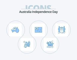 Australien Unabhängigkeitstag blau Icon Pack 5 Icon Design. Australien. Land. Sydney. Australien. Flagge vektor