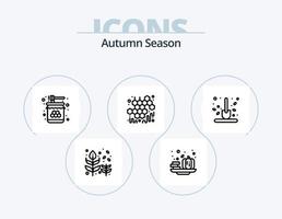 Herbstlinie Icon Pack 5 Icon Design. Herbst. Blatt. Getränk. fallen. Herbst vektor