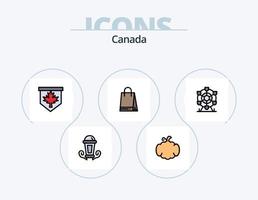 Kanada-Linie gefüllt Icon Pack 5 Icon Design. Einkaufen. Kanada. Handy, Mobiltelefon. Kürbis. Kürbis vektor