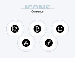 valuta glyf ikon packa 5 ikon design. valuta. bitcoin . Bank . mynt vektor