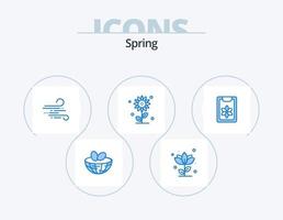 Frühlingsblau Icon Pack 5 Icon Design. Blume. Natur. Rose. Blumen. Frühling vektor
