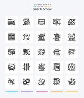 kreativer Back to School 25-Gliederungs-Icon-Pack wie Bildung. Präsentation. Ausbildung. Schule. Planke vektor