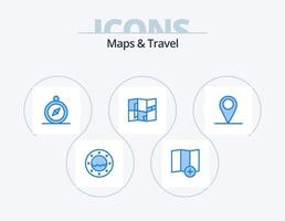 Karten und Reisen blau Icon Pack 5 Icon Design. . . Navigation. Stift. GPS vektor