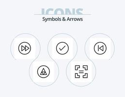 symboler och pilar linje ikon packa 5 ikon design. stråle. cirkel. musik. symboler. tecken vektor