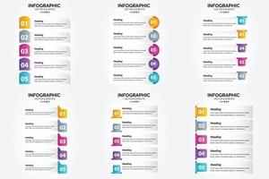 flaches Designset der Vektorillustrations-Infografiken für Werbebroschürenflieger und -zeitschrift vektor