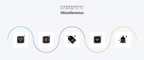 Verschiedenes Glyph 5 Icon Pack inklusive Interface. Lesezeichen. W-lan. Verbindung vektor