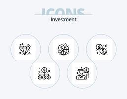 Investment Line Icon Pack 5 Icon Design. Geld. Zahlung. Finanzen. Investition. global vektor