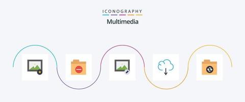 Multimedia Flat 5 Icon Pack inklusive . synchronisieren. Bild. Ordner. herunterladen vektor