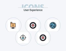Benutzererfahrung Zeile gefüllt Icon Pack 5 Icon Design. . Gang . suchen . vektor