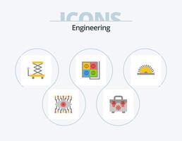 Engineering Flat Icon Pack 5 Icon-Design. Werkzeug. Konstruktion. Aufzug. Werkzeug. Stecker vektor