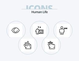 mänsklig linje ikon packa 5 ikon design. prestanda. mänsklig. mänsklig. kropp. hiss vektor