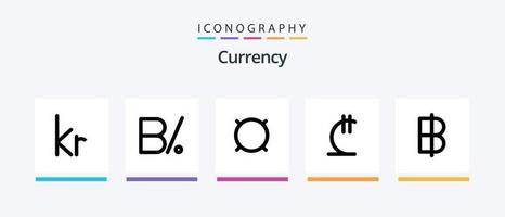valuta linje fylld 5 ikon packa Inklusive . pengar . pengar. hryvna . pengar. kreativ ikoner design vektor