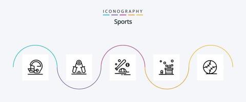 sporter linje 5 ikon packa Inklusive spel. caddie. finger. väska. keps vektor