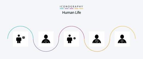 Human Glyph 5 Icon Pack inklusive Körper. Benutzerbild. menschlich. menschlich. Elektrizität vektor
