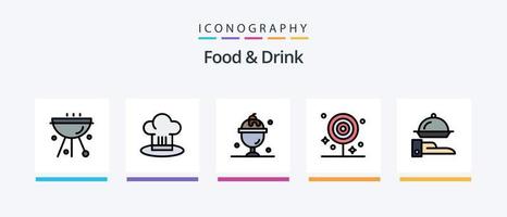 mit Speisen und Getränken gefülltes 5-Icon-Paket inklusive Restaurant. Kochen. Milch. Sieden. Essen. kreatives Symboldesign vektor